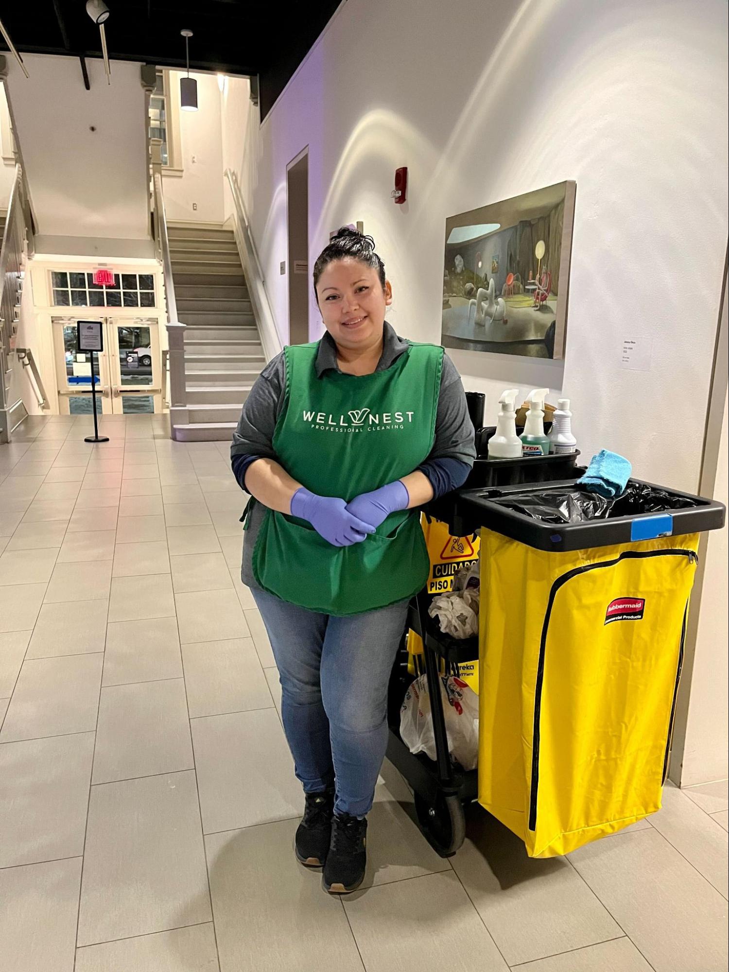 Professional janitorial team cleaning office space in Arlington VA