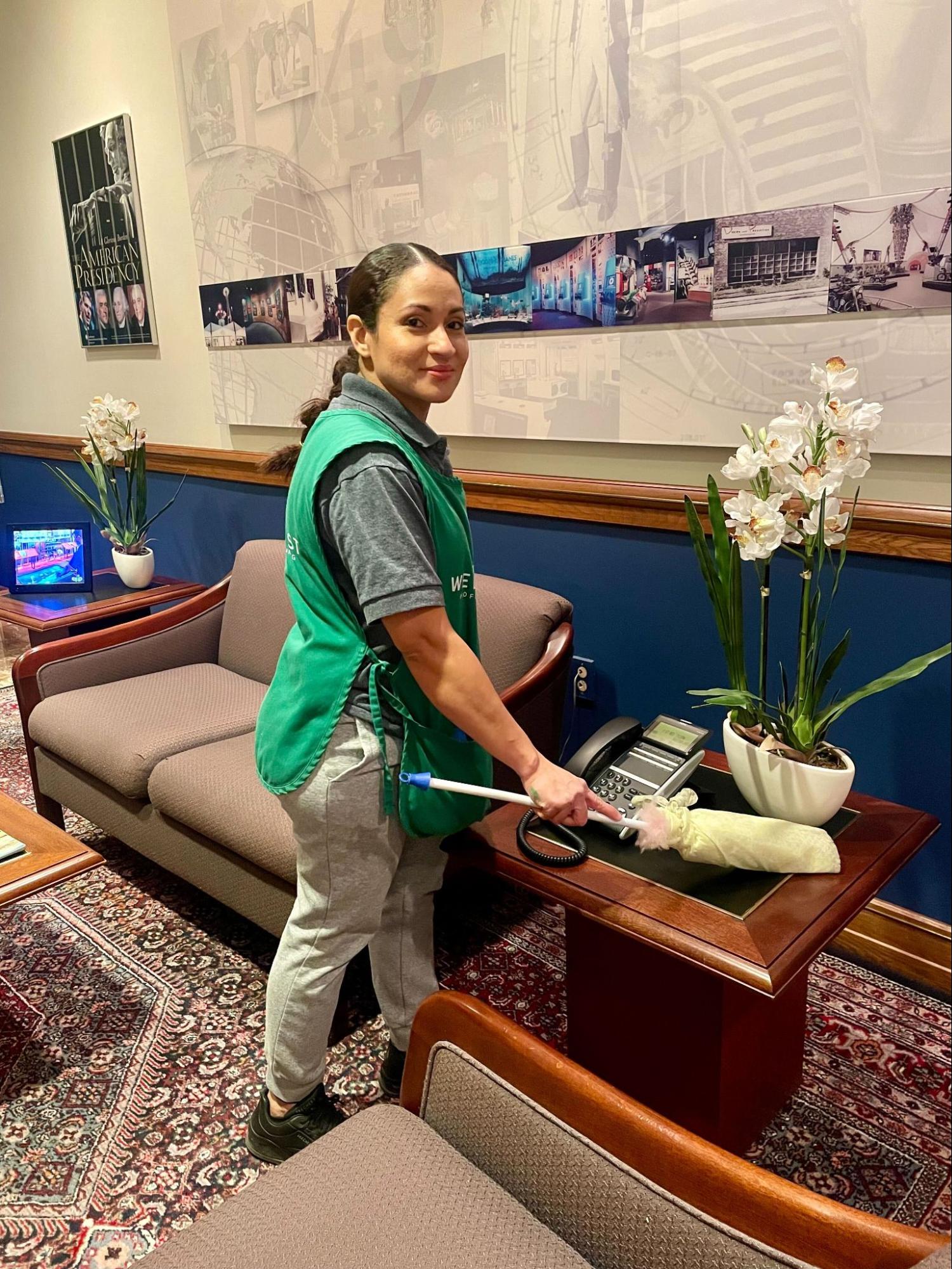 WellNest professional cleaner working in Arlington VA home